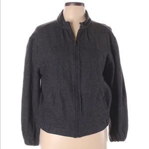 Banana Republic size L dark gray wool blend zip up front long sleeve jacket coat